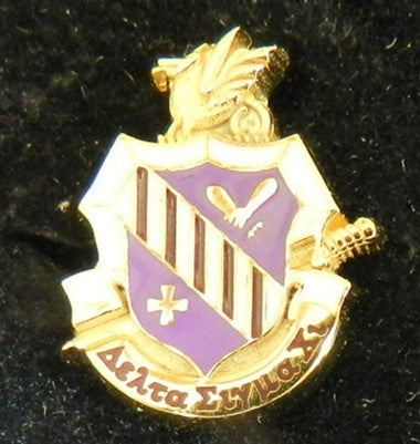 Delt Crest Pins  (3/4" or 1") 14k Gold Electroplated